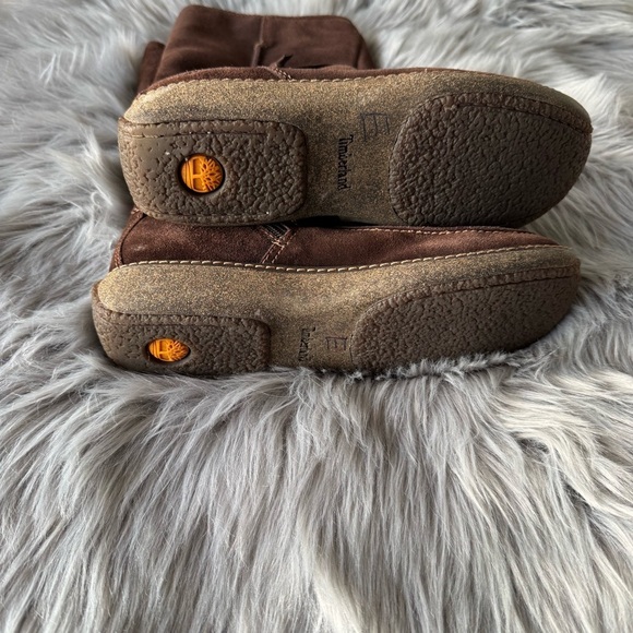 Timberland Brown Suede Leather Shearling Tall Boots - Picture 8 of 8